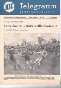 Fussball-Programmheft 61/62 Oberliga Karlsruher SC - Kickers Offenbach - Bild 1 von 1