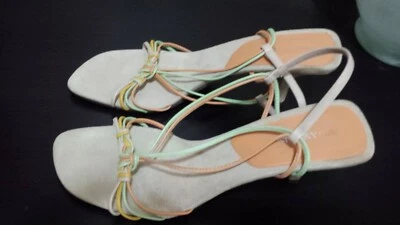 Mini Tacones ENZO ANGIOLINI Multicolor Cuero Punta Abierta Tirantes Gatito ~ 9 M3020 Foto 1 de 4