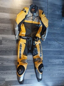 alpinestars lederkombi gr.48 2-teilig gelb - Bild 1 von 12