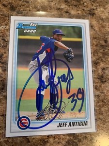Jeff Antigua Signed 2010 Bowman Prospects Rc Chicago Cubs BP13