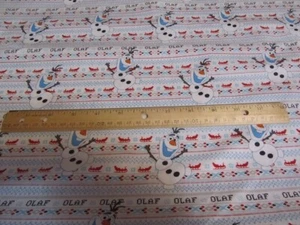 White Camelot Frozen 2 Olaf Snowman Cotton Fabric BTY - Picture 1 of 1