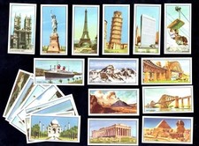 World Marvels Wrights 24 Card Set 1954 Statue Liberty Pisa Eiffel Everest Egypt