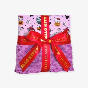 Posh peanut X Hello Kitty Monsters Minky Ruffled Luxette Patoo Blanket 35”x35” - Picture 1 of 4