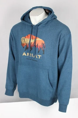 Sudadera con capucha para hombre Ariat Bisonte Plains gráfica Hydra Heather 10052459 Foto 1 de 3