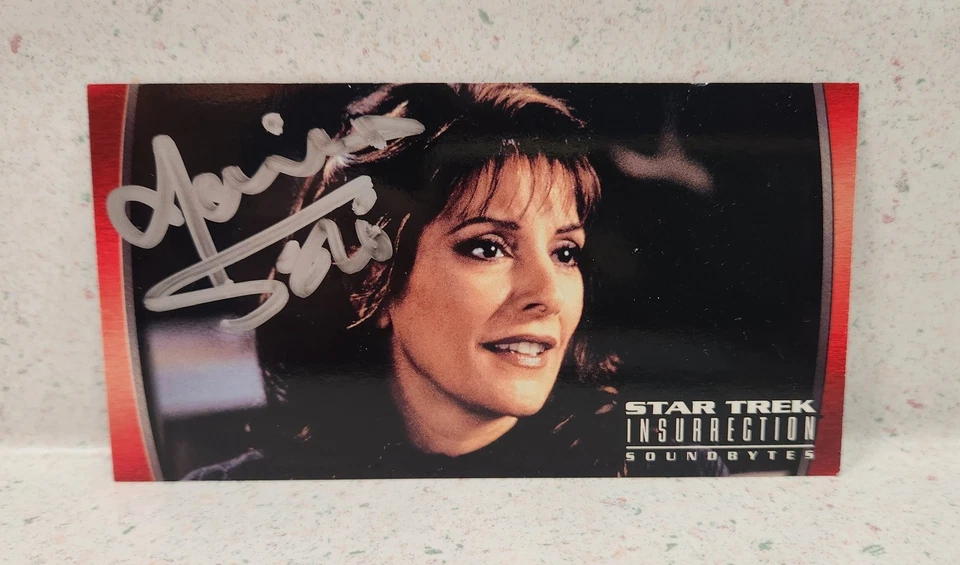 Star Trek Insurrection Soundbytes #28 Consejero Troi FIRMADO Marina Sirtis 1998 Foto 1 de 4
