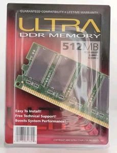 Ultra 512MB PC3200 400MHz DDR 184-PIN NON-ECC ULT30215 - Picture 1 of 3