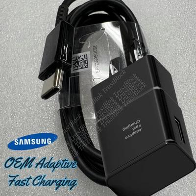 快速充电器 适配器 C 型充电线 适用于三星 LG 手机 平板电脑 Android — 第 1/4 张图片