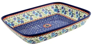 Polnische Keramik Backform 8 x 10" Handarbeit von Zaklady Boleslawiec, ofenfest - Bild 1 von 4