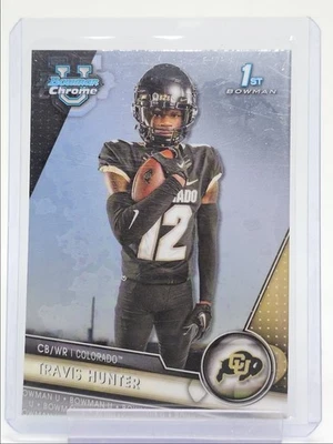 TRAVIS HUNTER 2023 BOWMAN UNIVERSITY CHROME 1ST FOOTBALL COLORADO Q4302 - Image 1 of 2