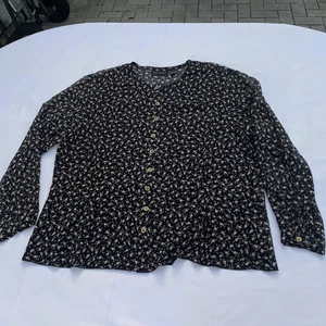 Dana  Buchman top sz 16 silk long sleeve button up - Picture 1 of 18