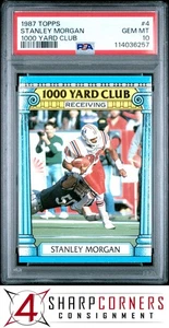 1987 TOPPS 1000 YARD CLUB #4 STANLEY MORGAN PATRIOTS POP 6 PSA 10 - Picture 1 of 3