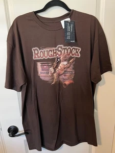 T-SHIRT GIROCOLLO UOMO XL NUOVA CON ETICHETTE RODEO COWBOY PANHANDLE SLIM MARRONE - Foto 1 di 4