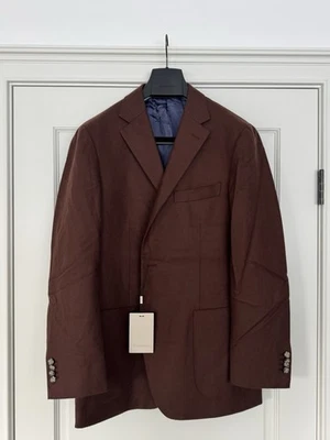 SuitSupply 棕色 Vitale Barberis Canonico 羊毛西装外套 56 — 第 1/2 张图片