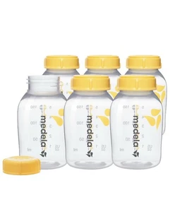 2x Bottiglie Conservazione Collezione Latte Seno Medela con Coperchi 6x Bottiglie 5 Oz Aperte - Foto 1 di 6