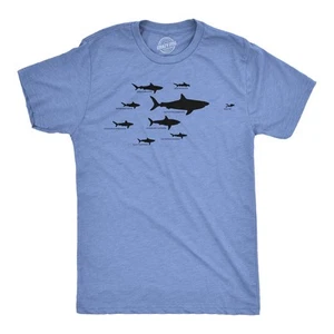 Camiseta para hombre Tiburón Jerarquía Carta Divertida Ciencia Océano Camiseta para hombres - Imagen 1 de 8