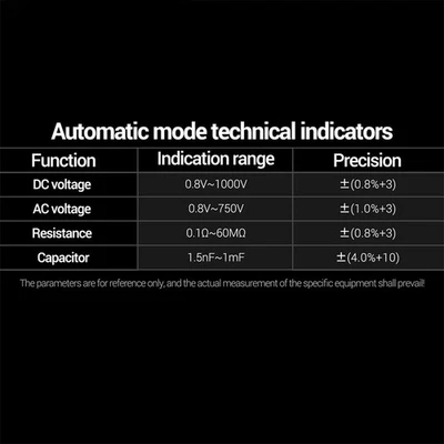 Wiederaufladbares 625A Digital Multimeter AC DC Spannung Strom Tester mit Öffne - Bild 1 von 4