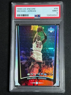 1998 Upper Deck Encore Michael Jordan #99 PSA 9 MINT INSERT Chicago Bulls HOF SP - Image 1 of 2