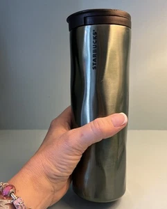 Starbucks 2013 Stainless Steel Grande 16oz Green Ripple Wave Coffee Tumbler - Bild 1 von 11