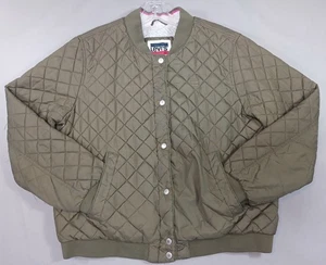 Levis Quilted Jacket Mens XL Green Sherpa Lined Bomber Snap Front Warm Winter - Bild 1 von 14