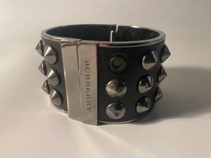 Burberry Studded Leather Wristband Bangle - one stud missing - designer jewelry - Picture 1 of 9