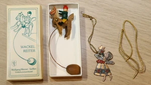Wackel Reiter Wolfgang Werner Seiffen Schaukelfigur Erzgebirge + Engel  Anhänger - Bild 1 von 7