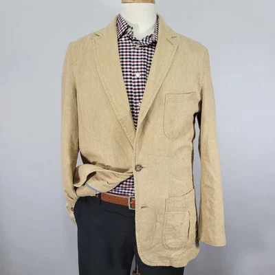 Abrigo Blazer Deportivo Hombre The Territory Ahead Beige Algodón Lino Mediano ALTO Foto 1 de 4