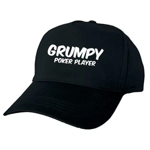 Schwarze bedruckte Mütze - GRUMPY POKER PLAYER CAP - Humor bei der Arbeit - Neu eingetroffen - Bild 1 von 1