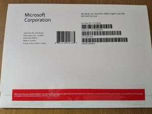 Microsoft Windows Server 2022 Standard 64-bit License & DVD 16 Core - Picture 1 of 2