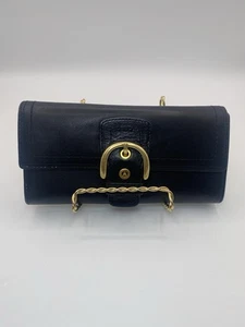 Cartera de cuero Coach Soho Y2K vintage hebilla de latón cierre a presión cuero negro - Imagen 1 de 13