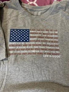 Camiseta Life Is Good Hombre Trituradora XL Estrella Lentejuelas Bandera Americana XL - Imagen 1 de 4