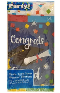 Mantel de plástico para decoración de fiesta de graduación 54x108 NUEVO - Imagen 1 de 2