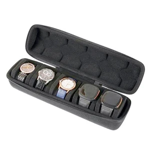 Hard 5 Slots Men's watch travel organizer case, compact watch box Fits All Wrist - Bild 1 von 7