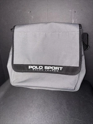 Bolsa de ombro Polo Sport Ralph Lauren cinza bolso magnético excelente estado! - Imagem 1 de 4