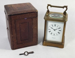 Superb Large Antique Carriage Clock by Arnold c1900 Large Striking Clock + Case - Picture 1 of 14