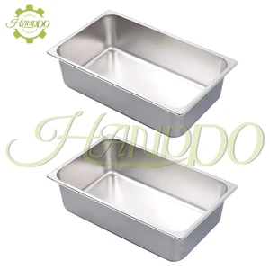 Sartenes profundas de tamaño completo de 6" 2 piezas vaporera de metal para almacenamiento de catering para calentador de alimentos - Imagen 1 de 13