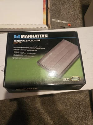 NEW Manhattan 130042 Drive Enclosure with Built-in USB Cable 2.0 Enc 2.5in SATA - Image 1 of 4