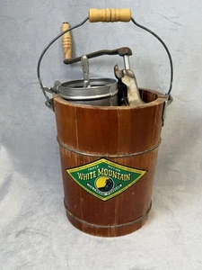 Vintage White Mountain Triple Motion Ice Cream Freezer Hand Crank USA 2 Quart - Picture 1 of 21