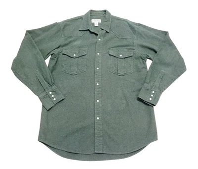 Moose Creek Men’s Size Large Tall Heavy Flannel Shirt Pearl Snaps 100% Cotton  - Image 1 of 4