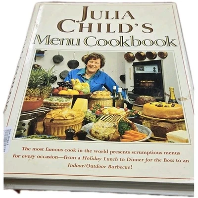 Vintage 1991 "Julia Child's Menu Cookbook" by Julia Child 489 Pages French Cook Foto 1 de 4