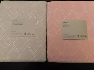 NEW West Elm Hand Drawn Diamond Curtains S/2 Stone Gray or Misty Rose 84 96 108 - Picture 1 of 11