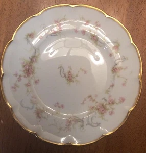 Haviland Limoges Frankreich Floral Rosa Rosegold gewellter Rand 7 3/8" Teller - Bild 1 von 12