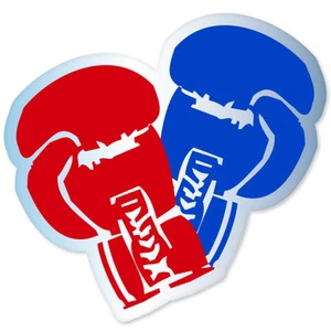 Boxing gloves car bumper sticker decal 5" x 5" - Picture 1 of 1