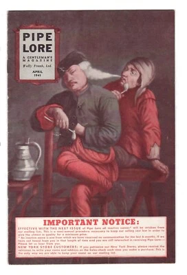 RARE Pipe Lore Magazine Wally Frank Catalog April 1941 Taylor and Cobbler Cover - Image 1 of 3