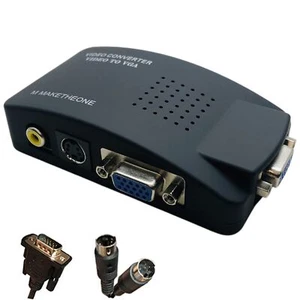 RCA to VGA Adapter, Composite AV S-Video RCA Input to VGA Female Output Conve... - Picture 1 of 8