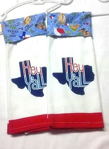 Texas Hey Y'all potholder hanging Kitchen Towels set of 1 Heavy Soft - Picture 1 of 1