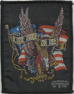 REBEL live free or die 1987 - WOVEN SEW ON PATCH biker/rock - no longer made - Picture 1 of 1