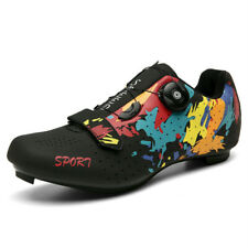 New Speed Road Cycling Shoes Men's Spd Spin Cleats Bike Bicycle Sneaker Graffiti