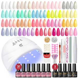 Gel-Nagellack-Set mit UV-Licht Nail Art Design Tools Für Anfänger 20 Farben DE - Bild 1 von 11