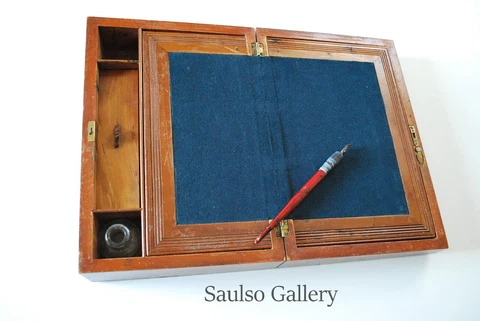 Early 19th Century English Lap Desk writing box from a prominent estate Cover