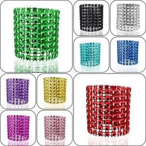 10-50x Rhinestone Diamante Napkin Rings Holder for Wedding Dinner Party Events - Picture 1 of 91